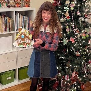 Agolde denim a-line skirt